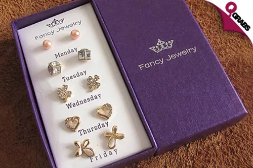 For QR69 Score a New Pair of Earrings for Everyday of Your Work Week with a Set of Five Cute Earrings! (QR169 Value)